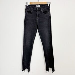 AGOLDE Sophie Jeans Womens 25 Blue Skinny Stretch Denim Raw Hem Cotton Blend